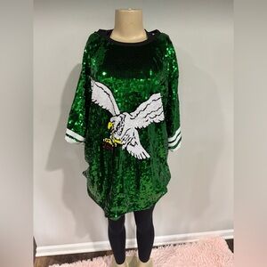 Philadelphia Eagles Shirt size large women bling glitter sequin new
